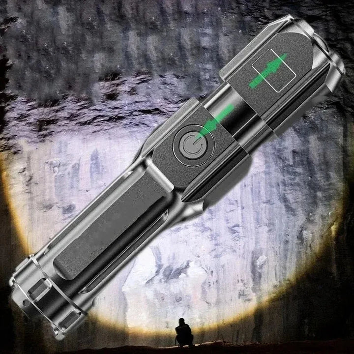 Lanterna Tática FT-15 Recarregável – Potência e Alcance Extremo